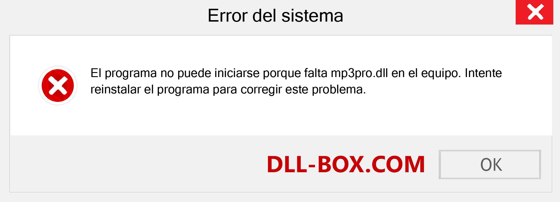 ¿Falta el archivo mp3pro.dll ?. Descargar para Windows 7, 8, 10 - Corregir mp3pro dll Missing Error en Windows, fotos, imágenes